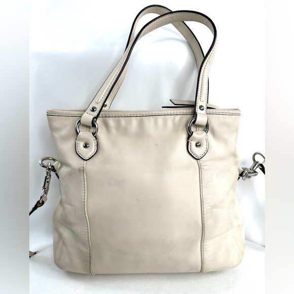 Coach Daisy Mia F23901 Cream Leather Medium Satchel Shoulder Bag Purse 2 Charms - Picture 5 of 15
